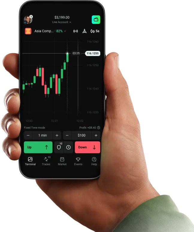 Phone with trading app